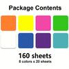 Fluorescent Color Adhesive PET Note Pad 20 Sheets/Pad Small Adhesive Notepads Memos Sheet For School Office Organization