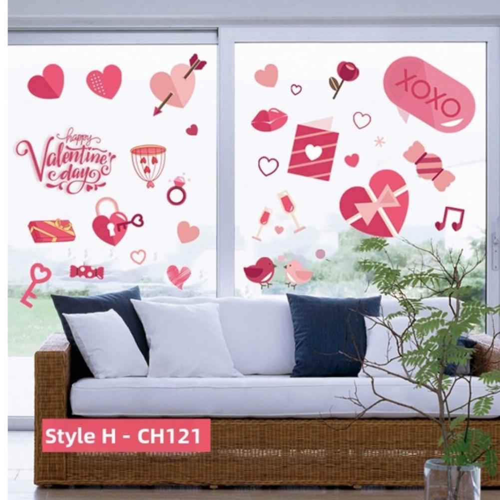 Indoor Glass Safe Heart Window Clings Valentine Stickers