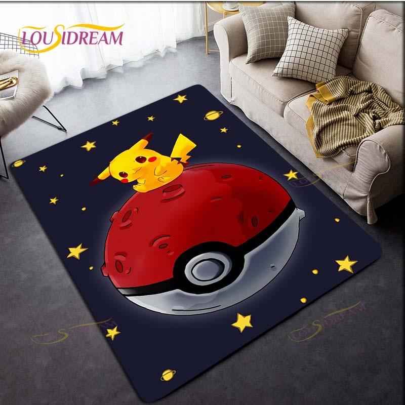 Anime Pokemon Pikachu Rug for Kitchen Doormat Bedroom Carpets for Living Room Laundry Bathroom Non-slip Floor Mat