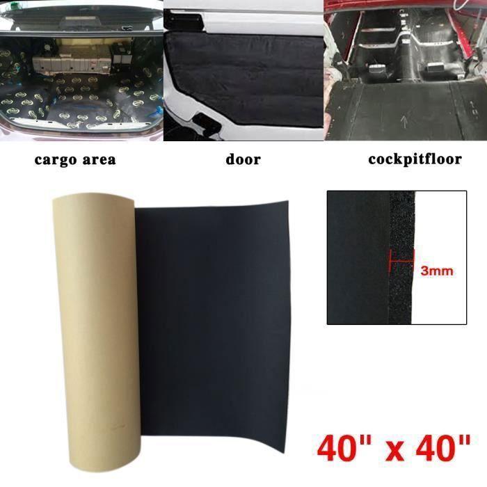 Isolant Thermique De Voiture SOURCING MAP Tapis D'isolant 3mm Capot Porte Isolation Acoustique Sonore Bruit Noir 40"x40" 100x100cm