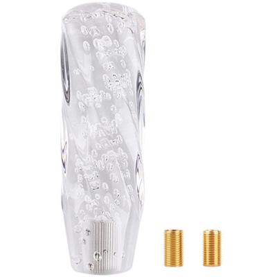 FUPUTWO Manopla de Câmbio de Cristal, Universal Octogonal, Bolha, Torção, Brilho, Transparente, Personalizado (5,9 polegadas (15 cm), Branco)