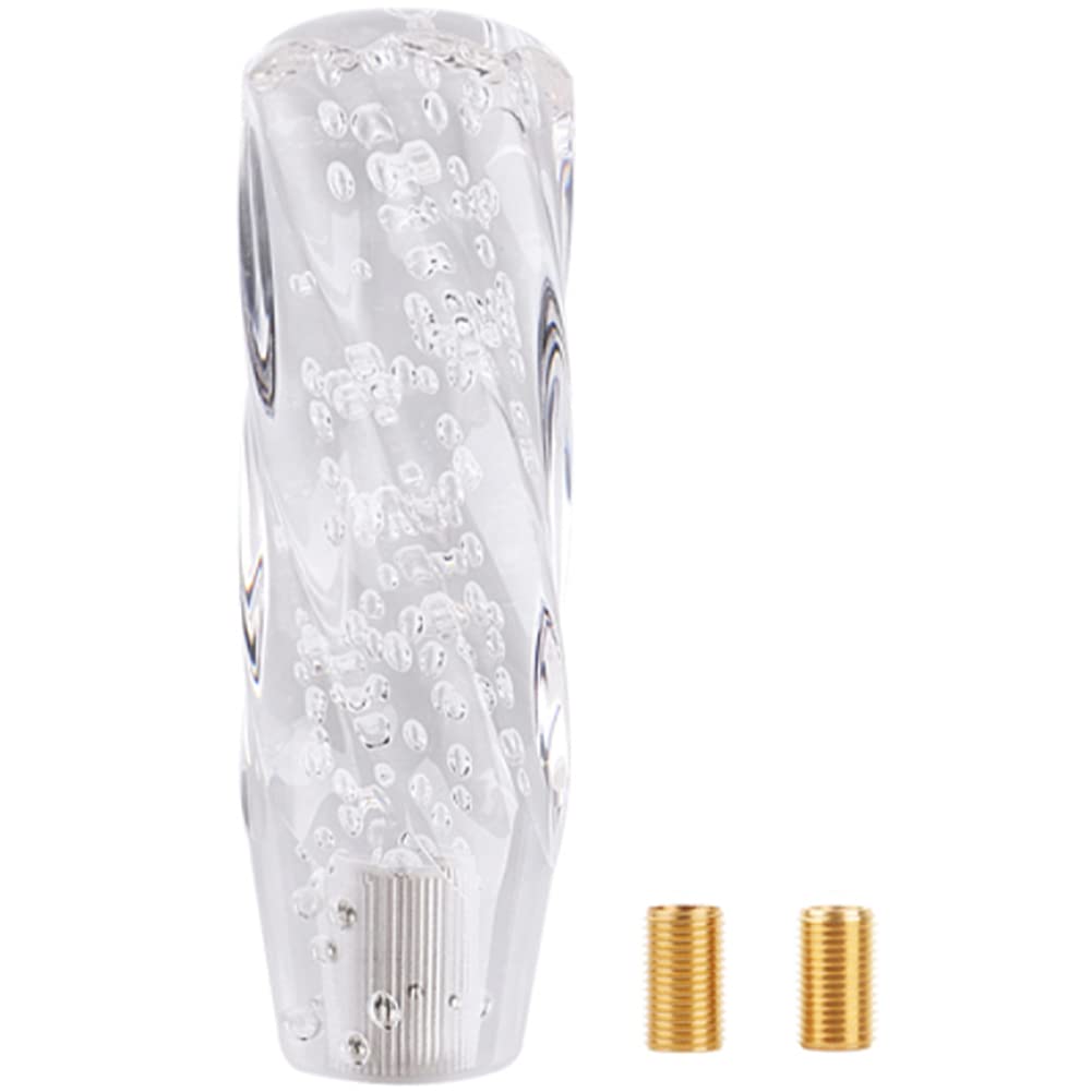 FUPUTWO Crystal Shift Knob, Universal Octagonal, Bubble, Twist, Sparkle, Transparent, Custom (5.9 Inches (15 Cm), White)