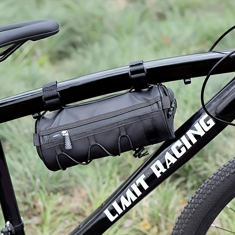 Large Capacity Bike Front Frame Bag Cylindrical Bicycle Handlebar Bag with Elastic Fixing Cord