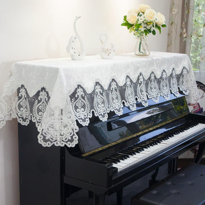 Modern Thickened Lace Piano Bench Cover Light Luxurious Dustproof Piano Cover Cloth Beautiful Home Decoration Piano Cover