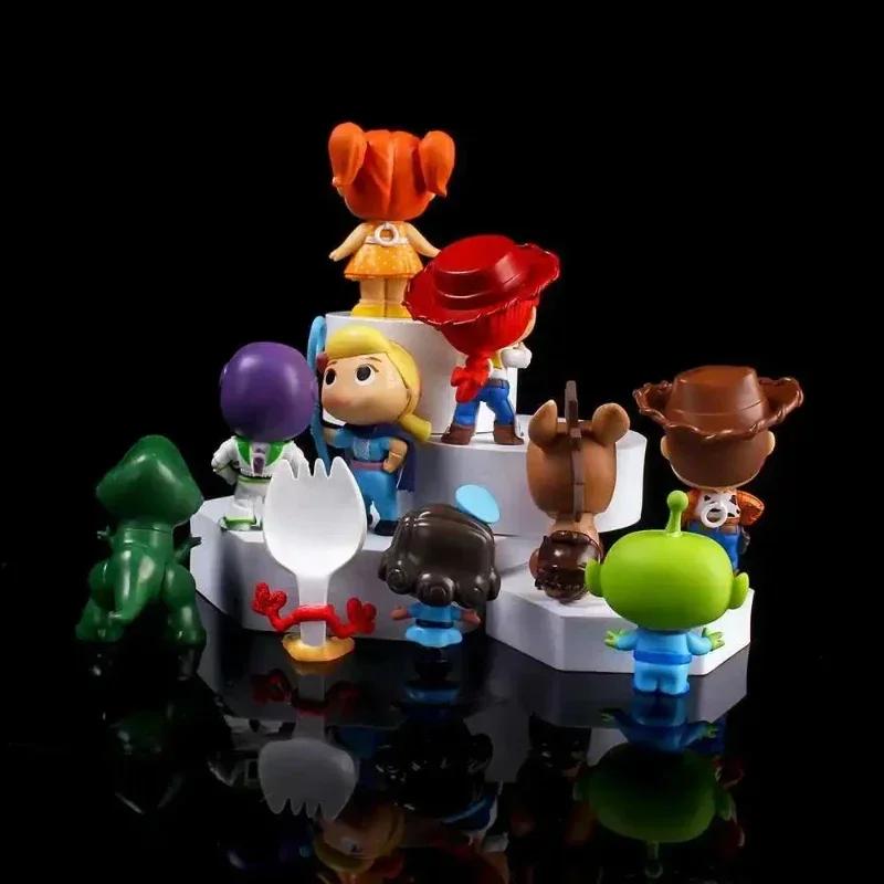 10pcs/lot Cartoon Movie Decoration Accessories - Woody Buzz Lightyear Alien Action Doll Models Cute Home Ornament Gifts.