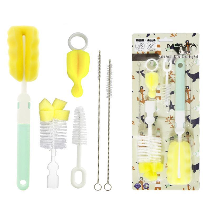 Misueta 6-Piece Baby Bottle & Nipple Brush Set