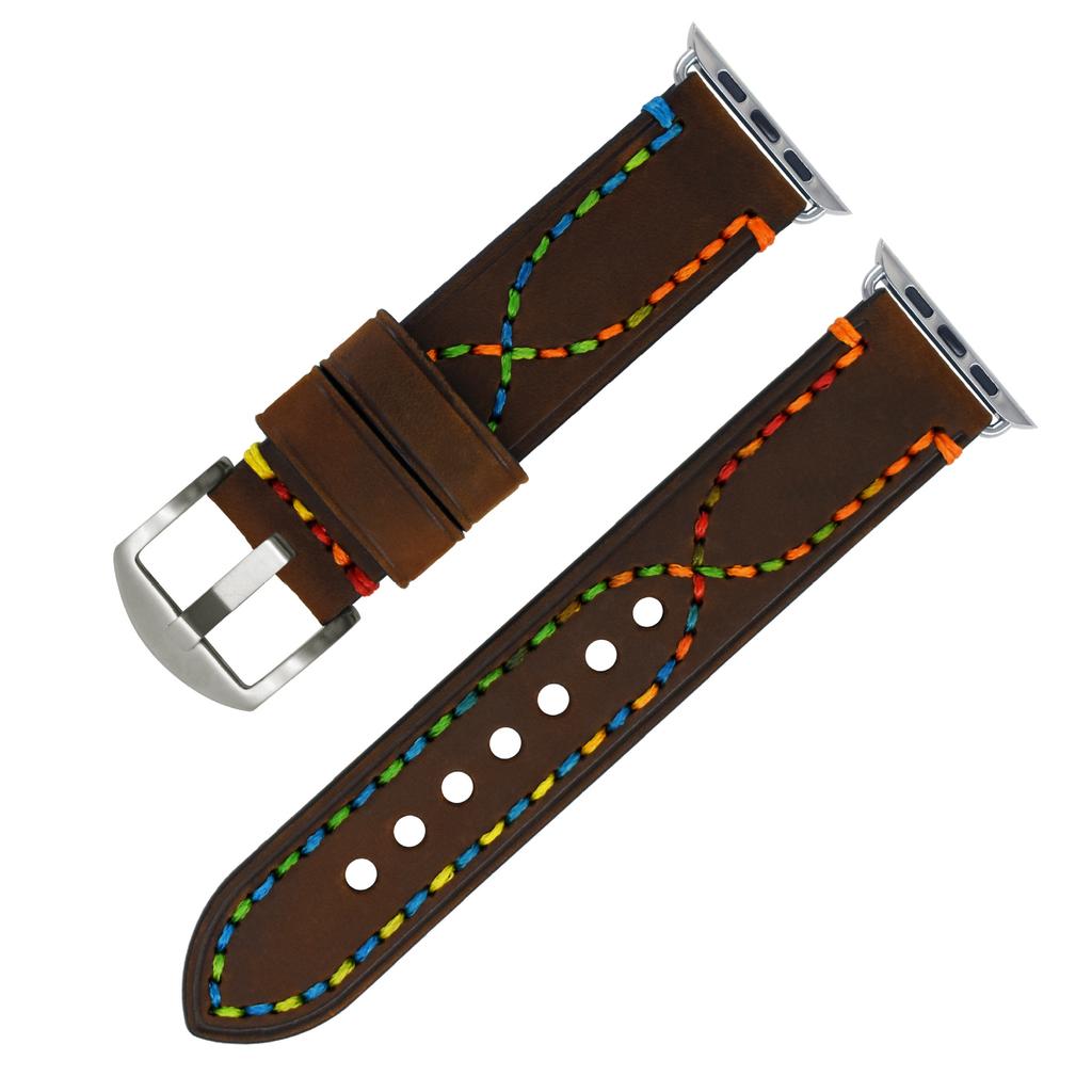 Crazy Horse Cowhide Watch Strap Is Suitable for Apple Genuine Leather Strap S8 7 6iwatch Handmade Strap.