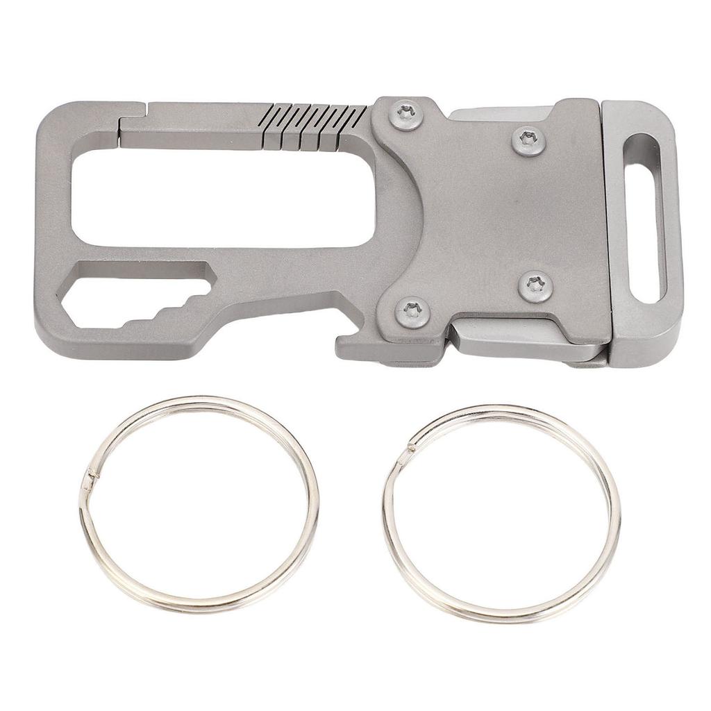 Multifunktionaler Auto-Schlüsselanhänger mit 2 Ringen Ti-Legierung Herren Hüft-Hänge-Schlüsselanhänger Schnalle für Büro