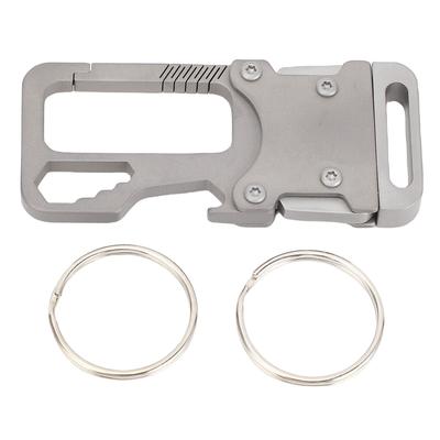Multifunctional Car Keychain with 2 Rings Ti Alloy Men Waist Hanging Keychain Buckle for Office