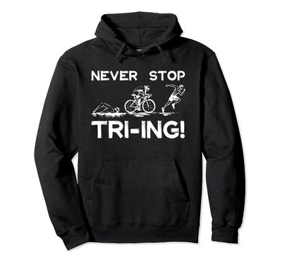 Triathlon Fitnessstudio Fitness Triathlet Athlet Laufen Fahrrad Schwimmen Hoodie