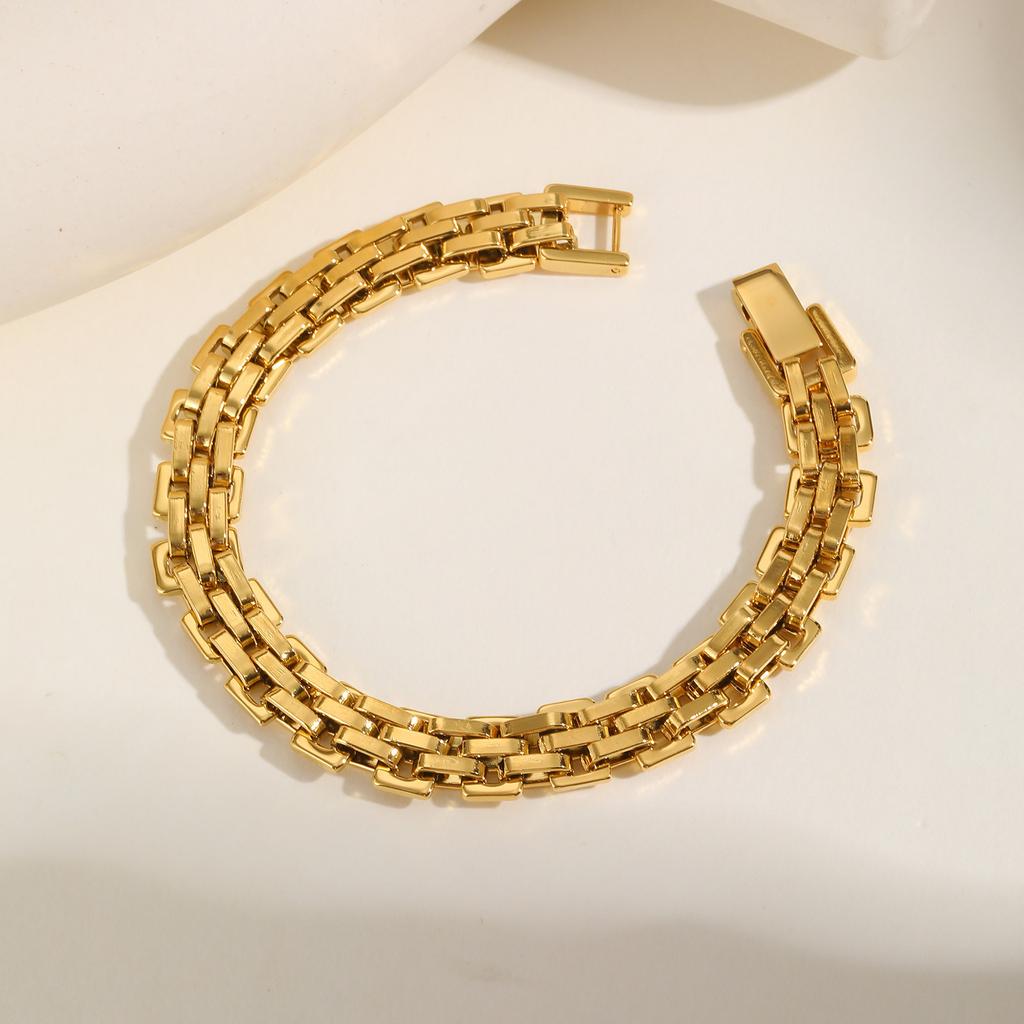 Prjewel Women's Watch Strap Bracelet Gold Color Stainless Steel Bracelet Fashion Party Waterproof Jewelry for Women Girl Gifts