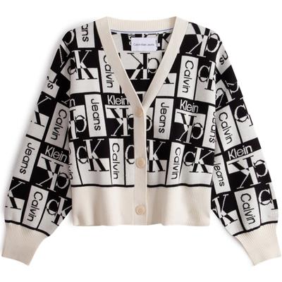 Minimalist Letter Jacquard Button V-Neck Knit Sweater Women Tops Black White J222385YBI