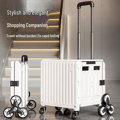 Compact Folding Shopping Cart: Portable Lightweight Trolley Trailer for Household Use