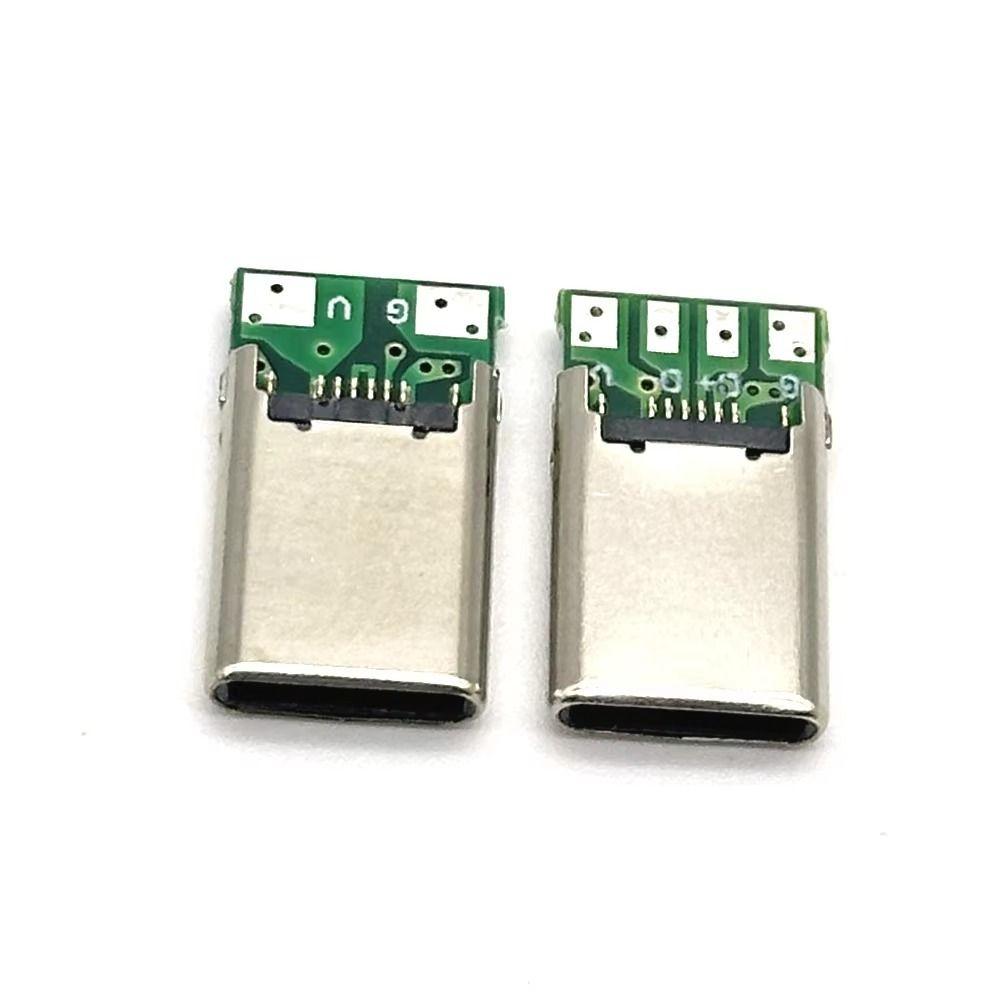 2Pin 4Pin USB Male Plug SB 3.1 Electric Terminal Jack Tail Type C Connector