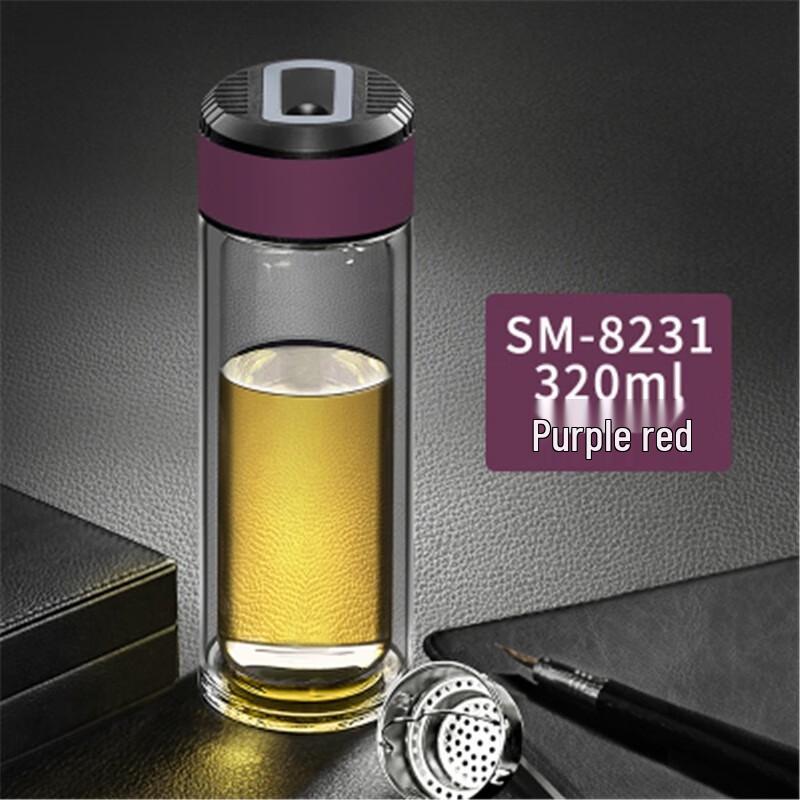 Portable Thickened Glass Water Bottle with Carrying Loop