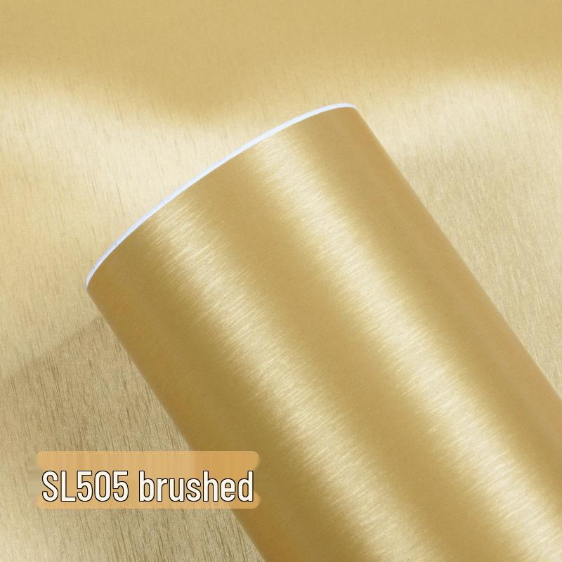 Gold & Silver Brushed Metal Stainless Steel Adhesive Film for Refrigerator, Elevator, and Interior Decor