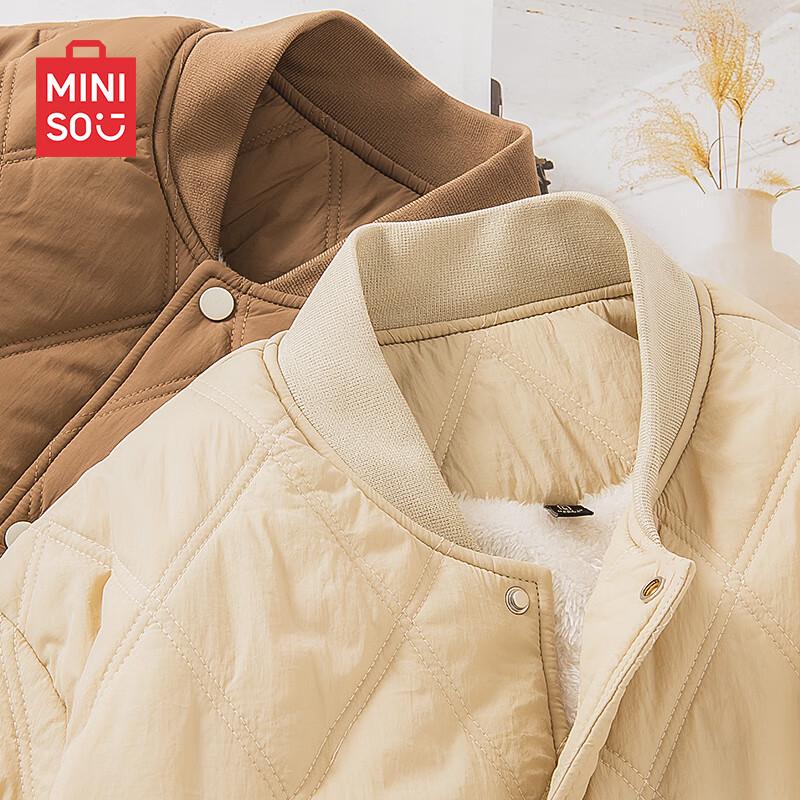 MINISO Unisex Diamantgesteppte Verdickte Baseballkragenjacke