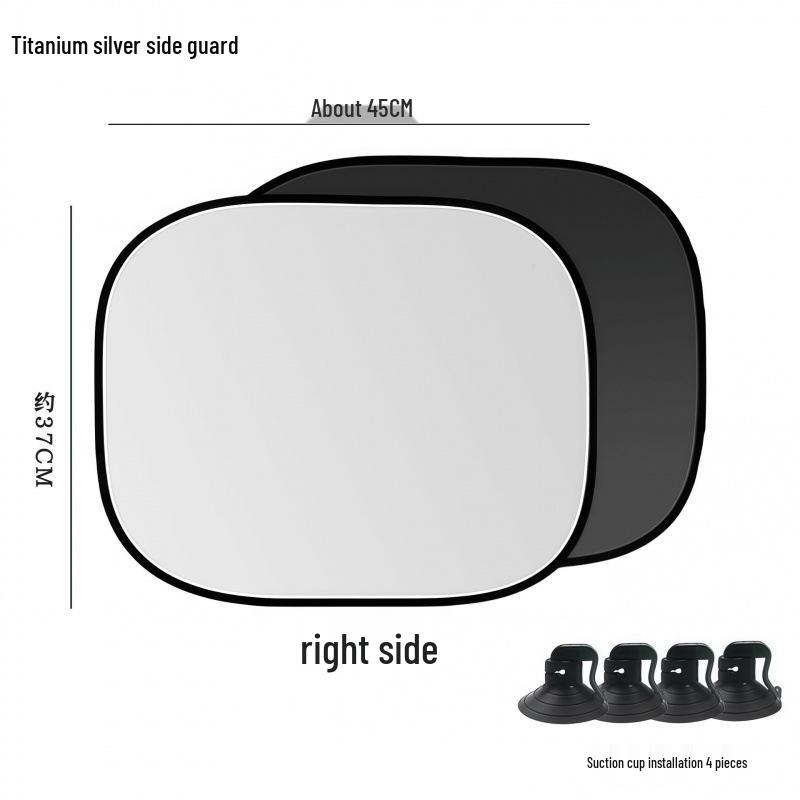 Rear Car Window Titanium Silver Sunshade - Heat Insulating Interior Protection.