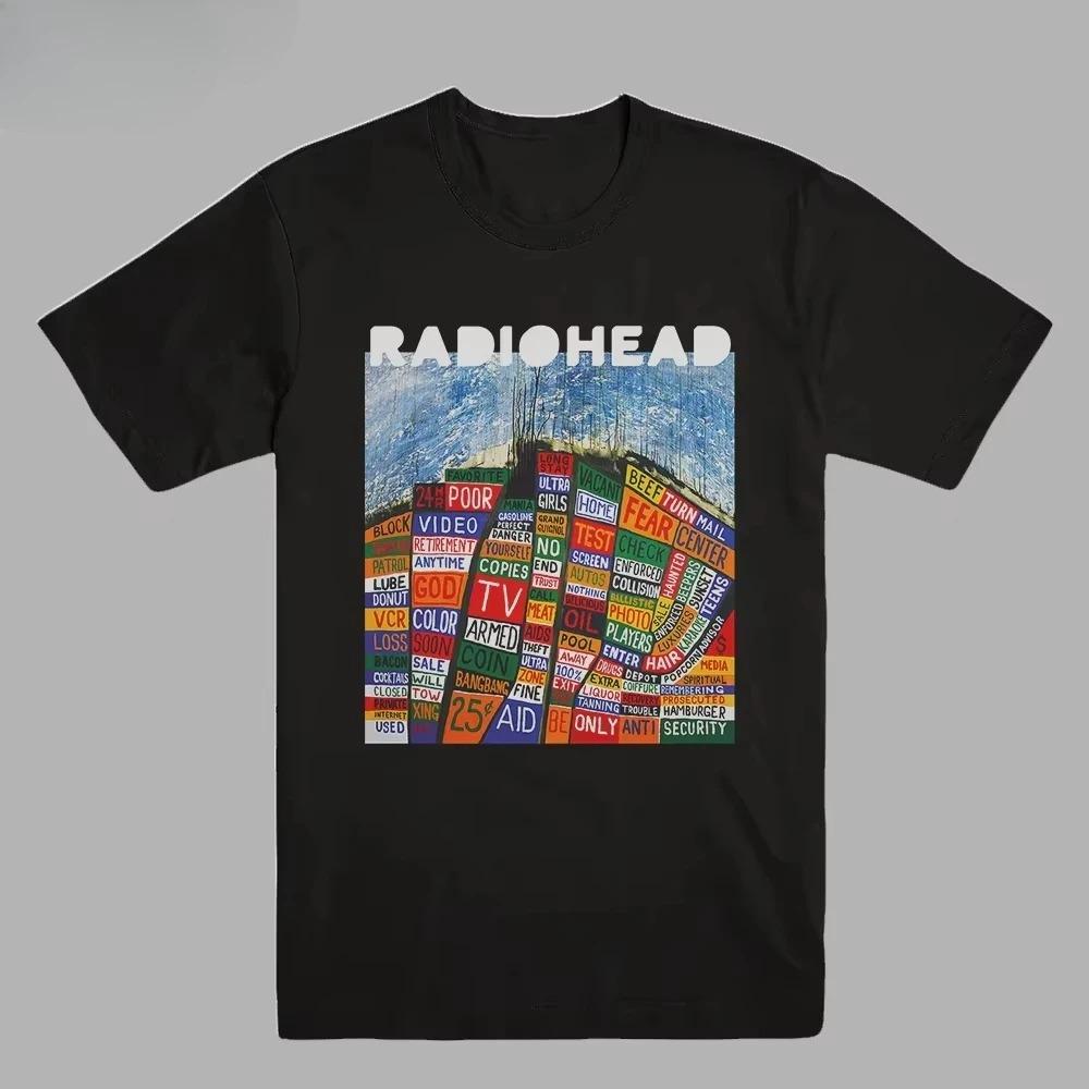Rock Tops Super Elastic Casual Radiohead The Bends Vintag Tshirt Oversized Cotton Casual Round Neck Loose Female Male Clothing