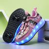 LED Light-Up Roller Shoes: Single/Double Wheel Wheeled Skates for Students