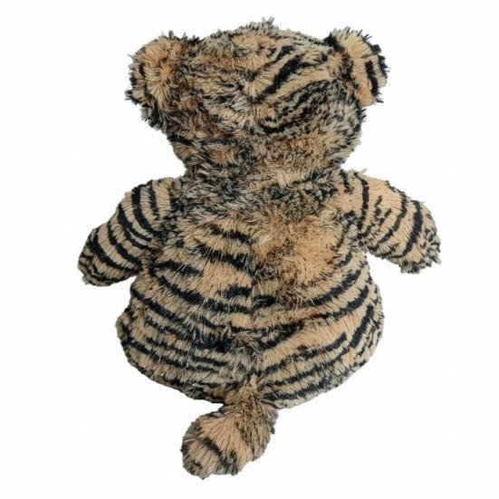 Stuffed Tiger Dog Chew Toy Boredom Reduction Squeaky Tiger Plushie Handmade Soft Dog Teething Interactive Forest Animal Toy Pet Supplies