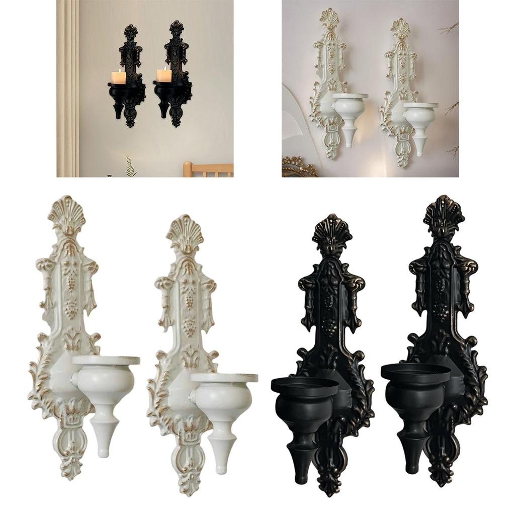 2 Pieces Candlestick Candle Holder Versatile Decorative Iron Ornament for Parties Anniversary Fireplace Living Room Tabletop