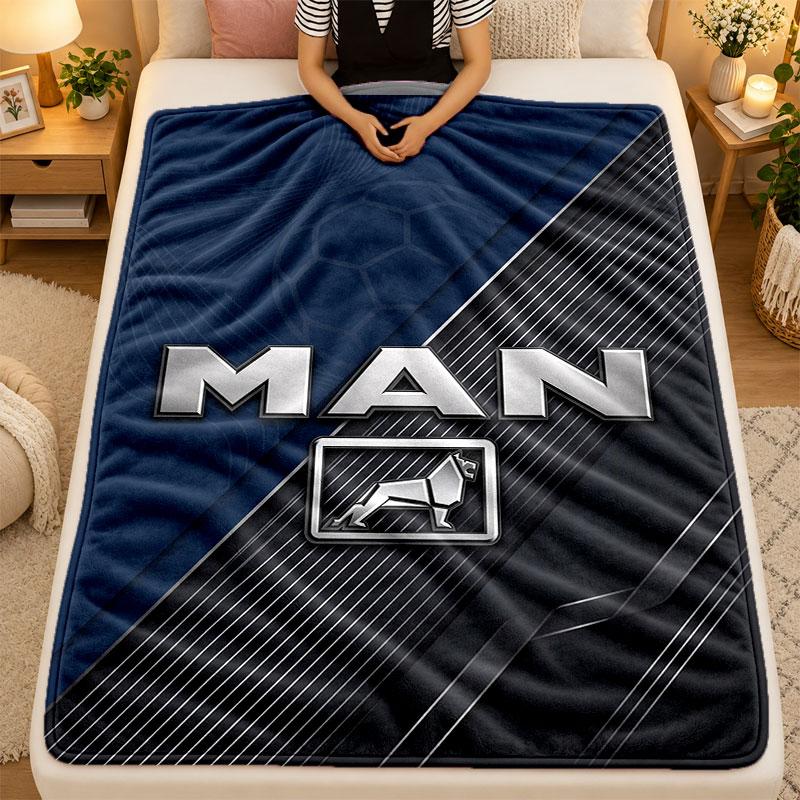 Flannel Blanketman truck Warm Soft Throw Blanket for Indoor Sofa Bed Living Room Use