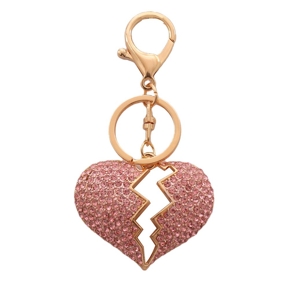 1PC Love Keychain Pendant with Diamond Heart, Peach Heart Ladies' Bag Pendant, Car Keychain Decoration, Party Souvenir