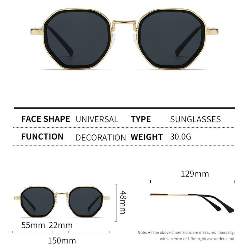 2026 New Men's Premium Polyhedron Sunglasses Retro Sunshade UV Sun Glasses Luxury Brand Designer Punk Popular Metal Eyeglasses