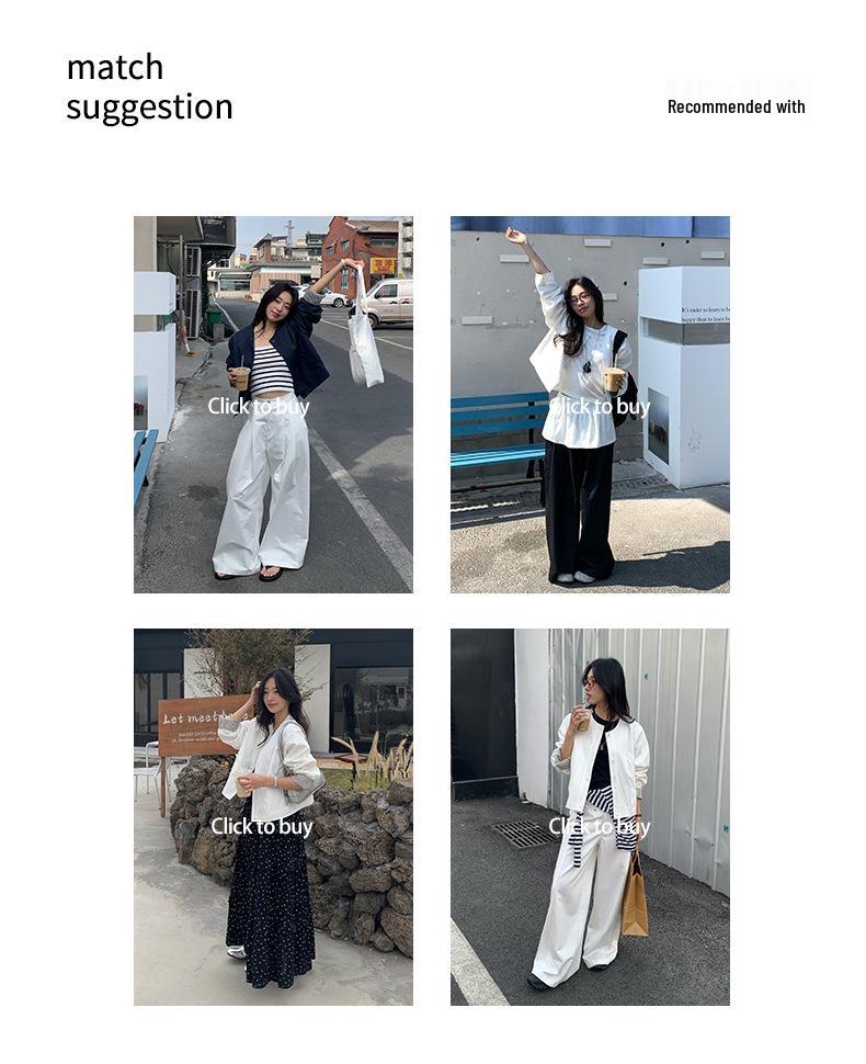 2025 Spring Women's Korean Minimalist Striped Sleeve Patchwork Jacket - Loose Fit