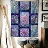 Dreamy Watercolor Rose Wall Tapestry Aesthetic Wall Hanging Printed Fabric Blanket Decorative Tapestries for Bedroom Living Room Home Decor