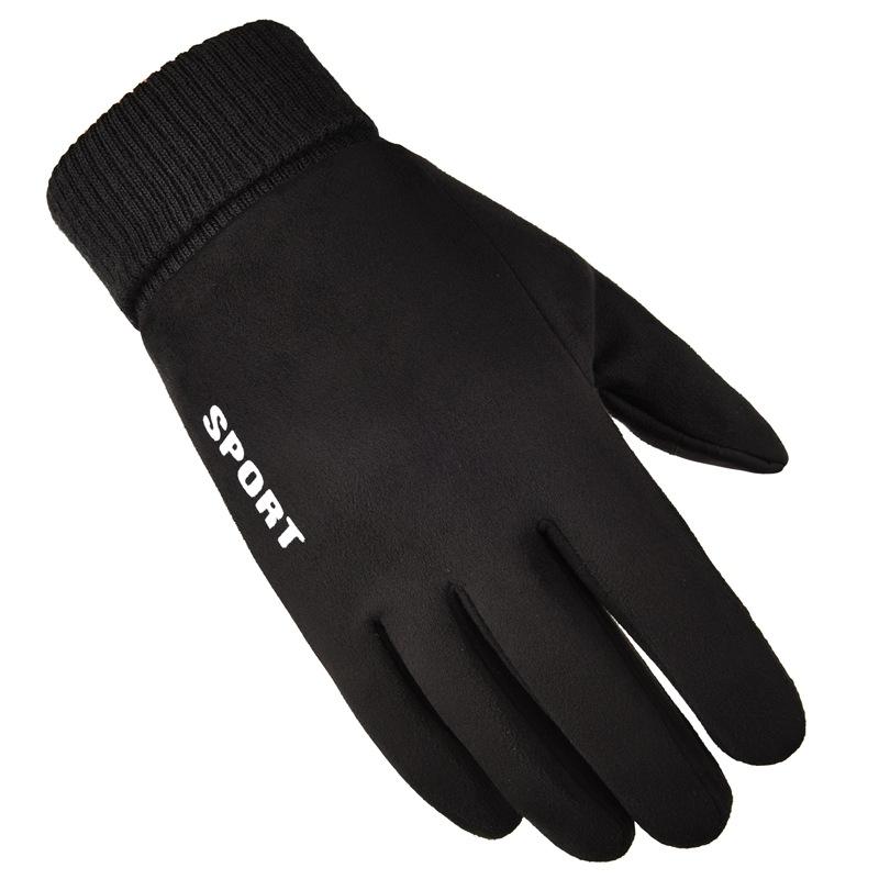 Căprioară cu nervuri, bărbați și femei, cupluri, căldură de iarnă, ecran tactil, ciclism în aer liber, scurgeri, două degete și jumătate de degete, mănuși îngroșate de pluș