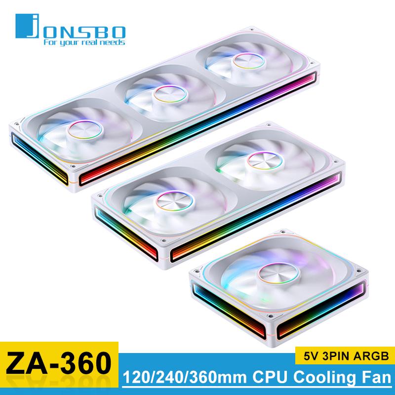 JONSBO ZA-120/240/360 Case Fan 12V 4PIN PWM 5V 3PIN ARGB 120mm Integrated Desktop PC Chassis CPU Water Radiator AIR Cooling Fan ZA-120B