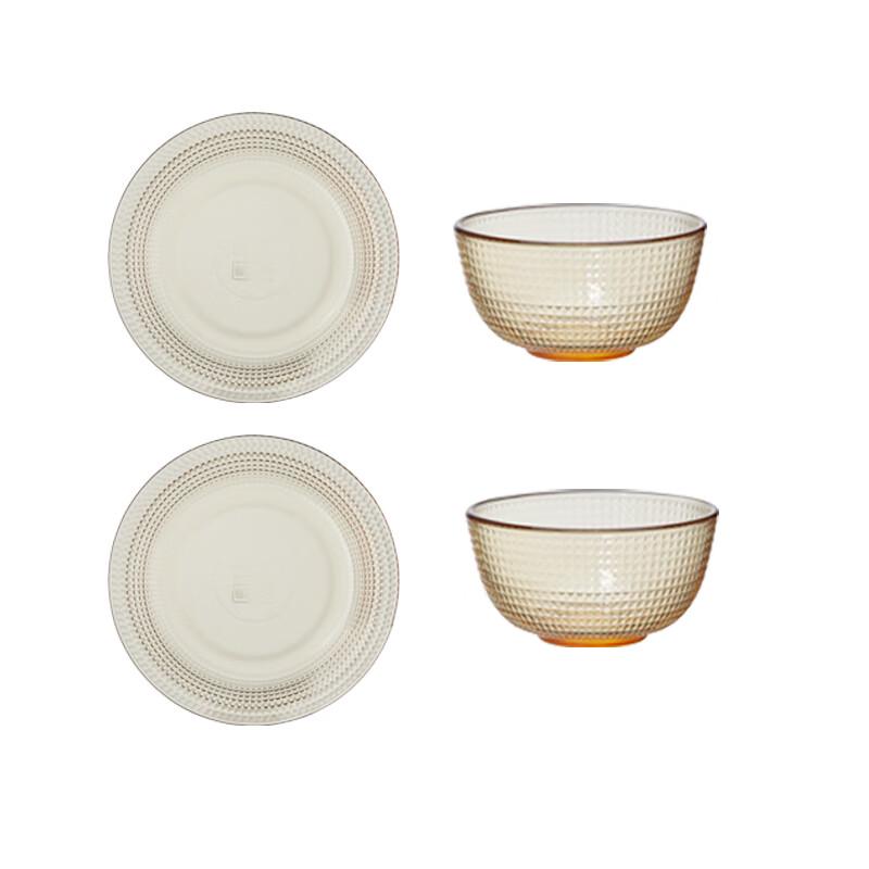 BAILOCK Glass 4-Piece Dinnerware Set