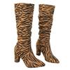 Mode Übergröße Schuhe für Damen Herbst Winter Mode Hoher Absatz Plateau Slipper Mid-Calf Stiefel 35-43 Bequeme Rutschfeste Stiefel