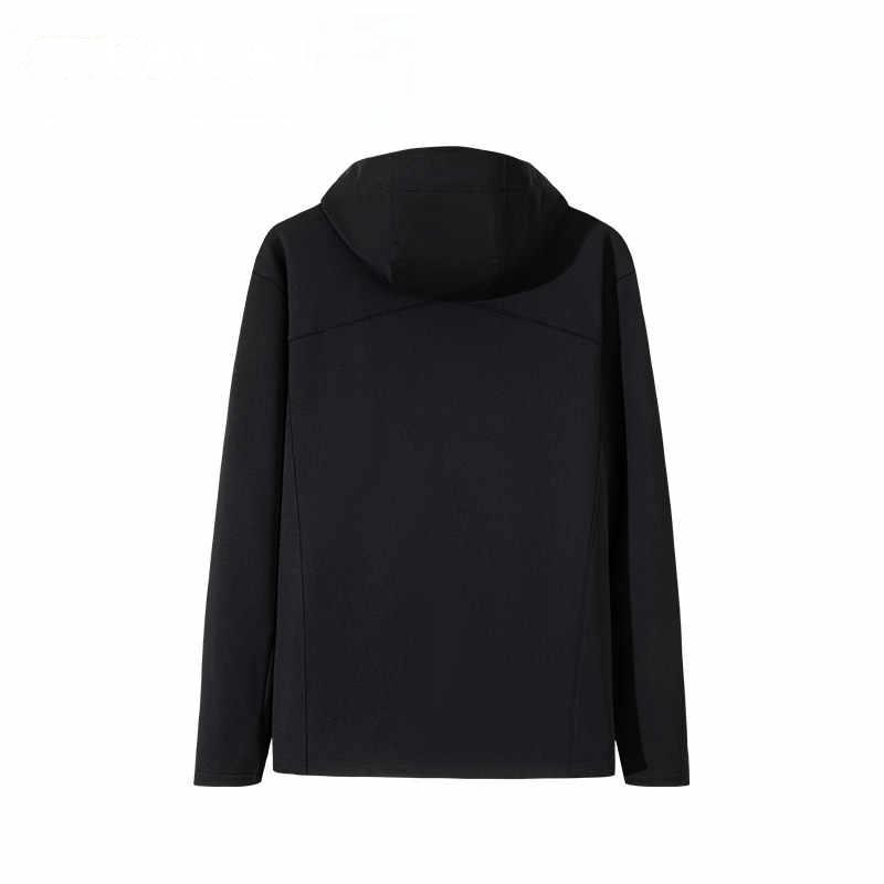 Anta Champion Outdoor Series Solid Color Zip-Up Hooded Comfortable Breathable Warm Loose Jacket Men Jackets Basic-Black 152510717-3