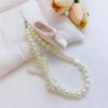 Fashionable Ballet Shoe Keychain Charm with Pearls Ribbon Designs Lovely and Stylish Accessory Portable for Girls