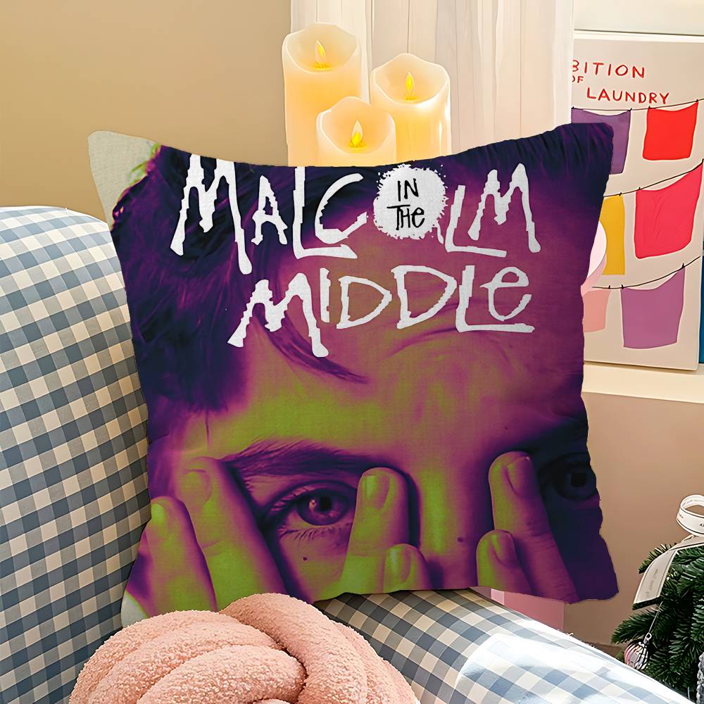 M-Malcolm In The Middle Pillow Covers Cartoon Sofa Decorative Home Double-sided Printing Short Plush Cute Cushion Cover