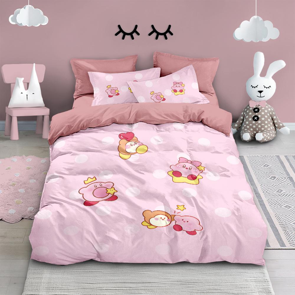 Cartoon Star Allies Dekbedovertrek Kussensloop K-Kirby Beddengoed Set Volwassene Jongen Meisje Slaapkamer Decoratie Enkel Dubbel Grote Maat