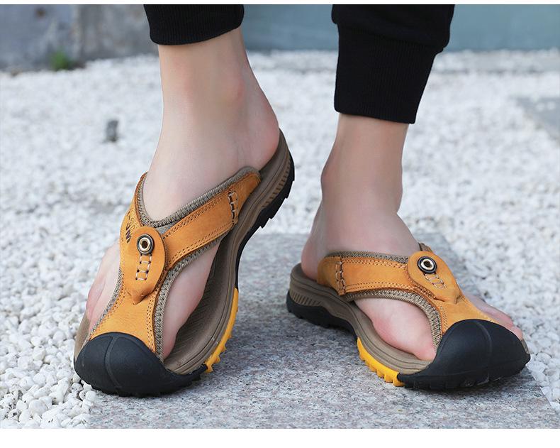 Men's Plus Size Non-Slip Closed-Toe Flip-Flop Sandals
