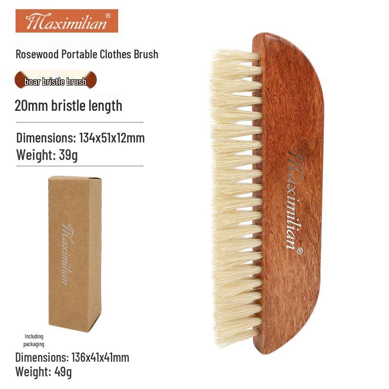 Maximilian Portable Wool Coat & Sweater Brush - Solid Wood Handle with Soft Pig Bristles 81451