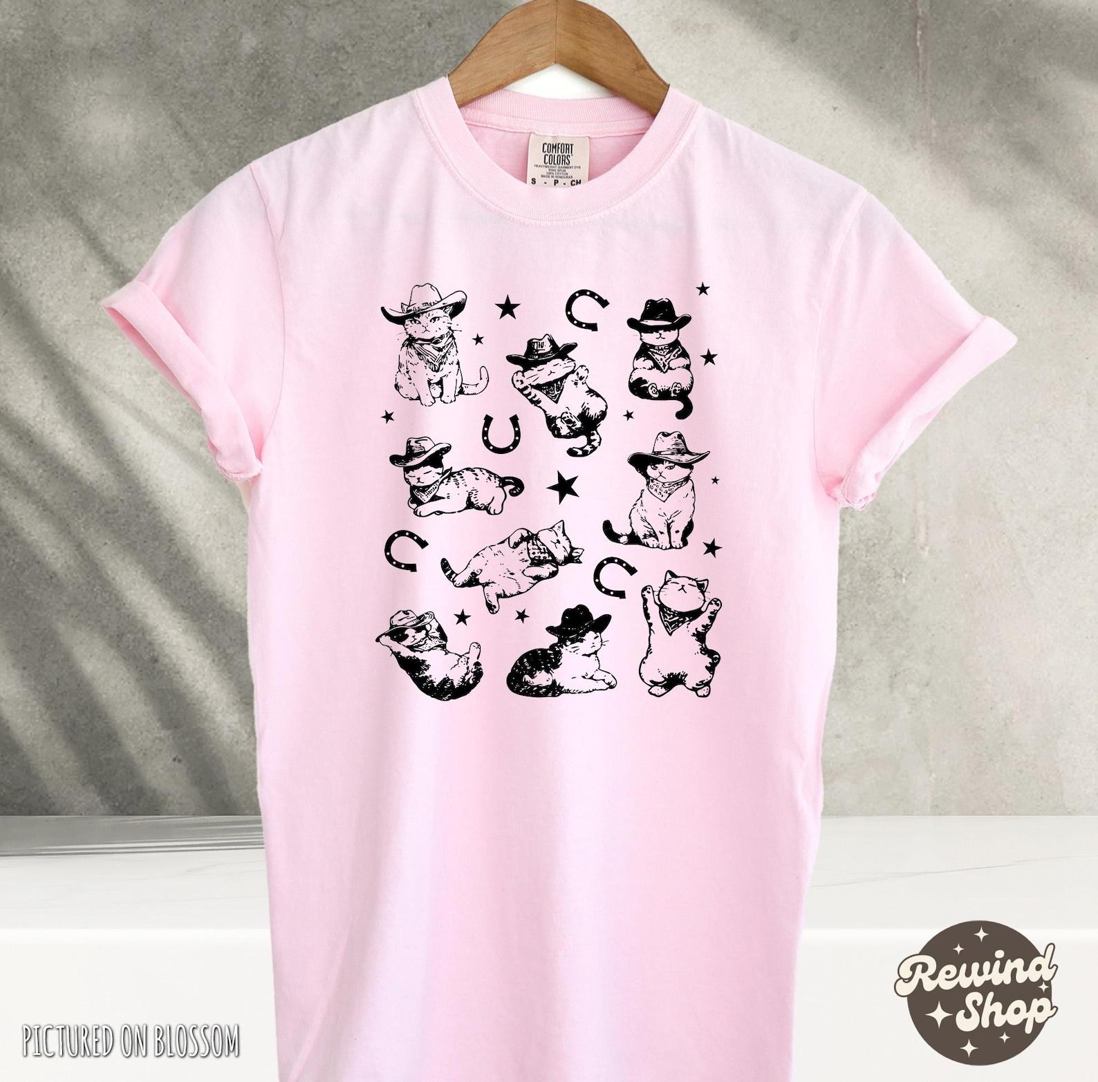 Vintage Cowboy Cats TShirt, Kittens Western Cowboy Vintage Shirt, Comfort Colors Cowgirl Shirt, Funny Ranch Cat T Shirt, Cat Lovers Gift S