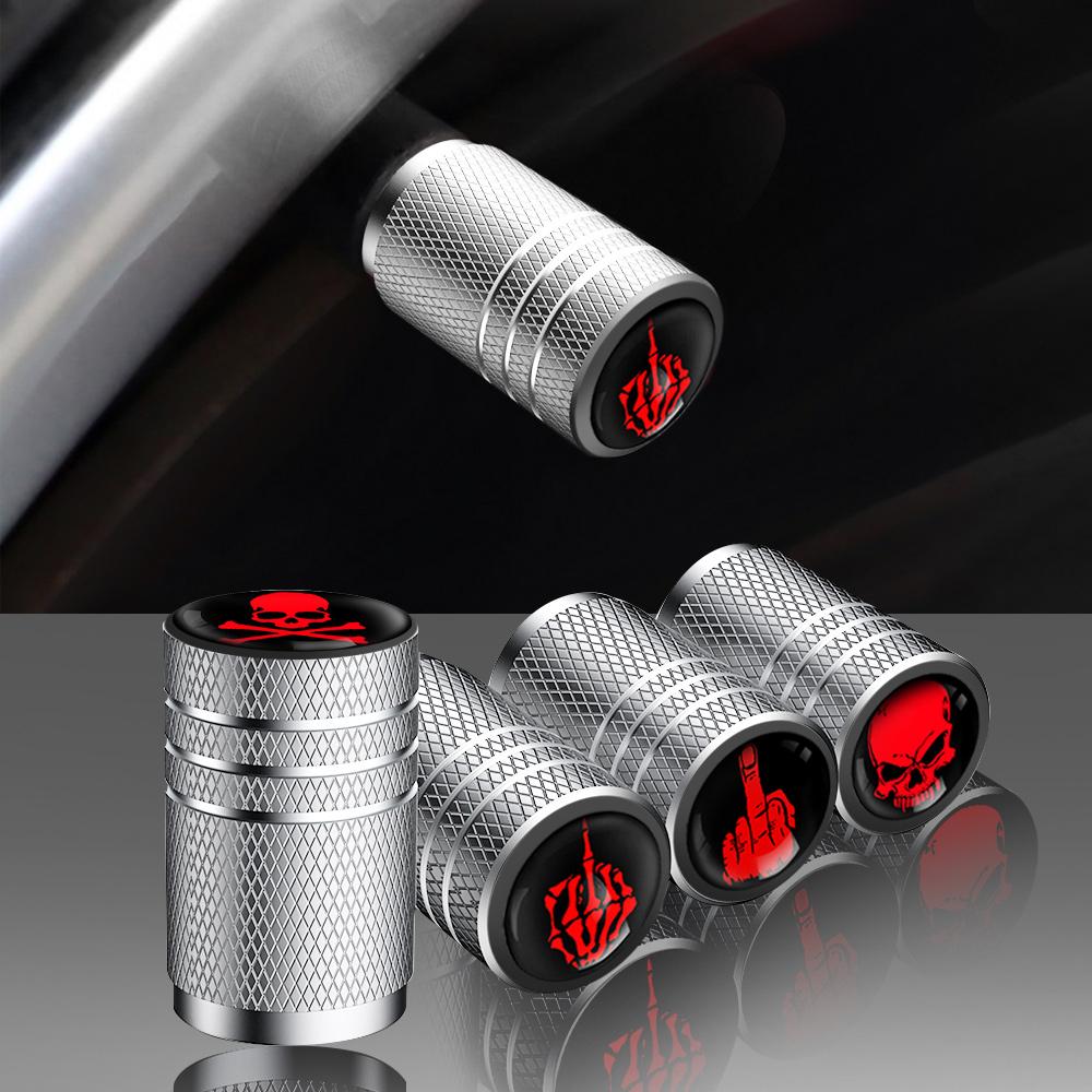 4Pcs/Lot Tire Stem Valve Caps Aluminum Car Dustproof Caps Tire Wheel Stem Air Valve Caps for Cars Bike Motorcycle Valve Stems 1