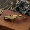 Sea Animal Shark Figurines Miniatures Retro Brass Office Desktop Crafts Ornament Gifts Home Decorations Living Room Accessories