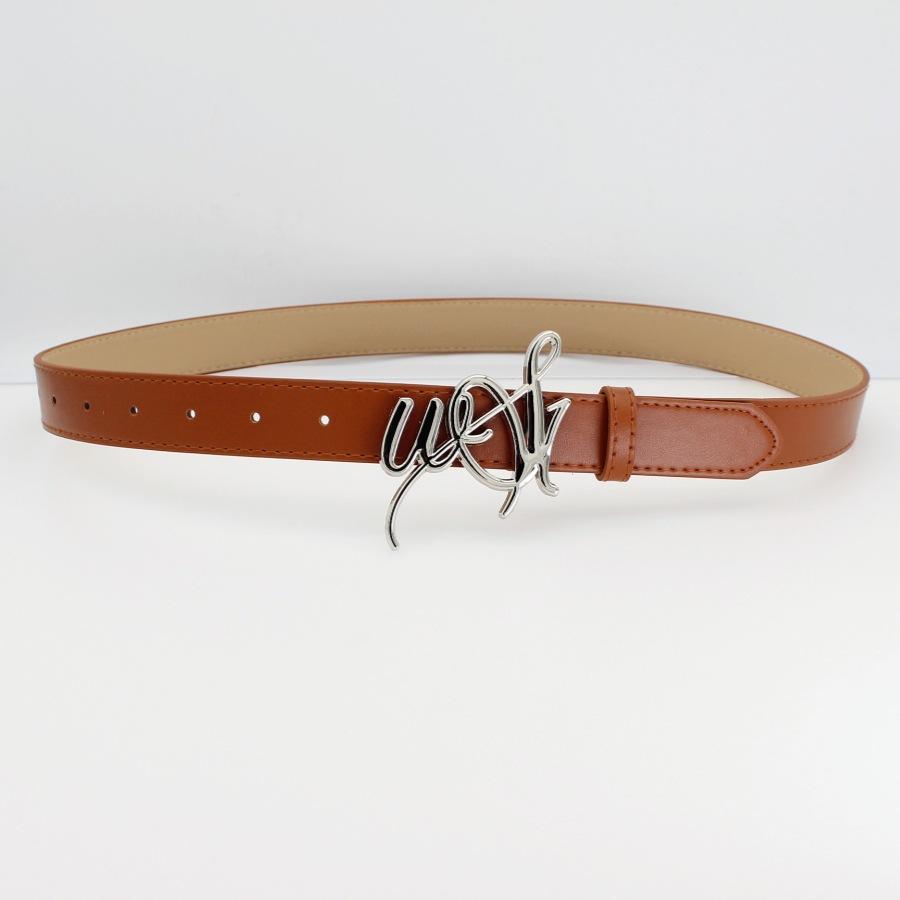 English Letter Buckle Belt, Jeans Dress Accessories Personalized Belt Women