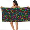 Dog Footprints Pattern Beach Towel for Family Stuffs Friends Gifts Quick-Dry Sand Free For Bath Yoga Beach Camping Swimming GYM