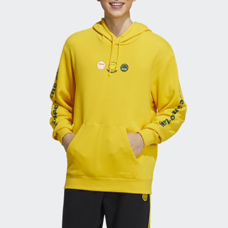Adidas Neo X Smiley Collaboration Casual Printed Hoodie Men Hoodies Yellow HB7410
