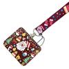 Christmas Art Cartoon Anime Fashion Lanyards Bus ID Name Work Card Holder Accessories Decorations Kids Gifts