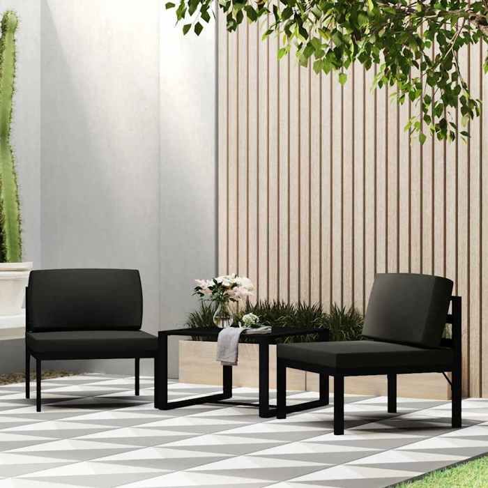 VidaXL Canapé Central Sectionnel avec Coussins Meuble d'Extérieur Sofa de Jardin Sofa de Patio Canapé de Terrasse Aluminium 49240