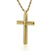 Trendy Pendant Necklaces for Men Metal Cross Stainless Steel Link Chain Accessories Irregularly Male Choker Shiny Jewelry